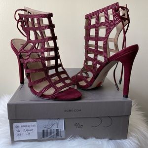NEW BCBGMAXAZRIA Caged Strappy Leather Sandals
